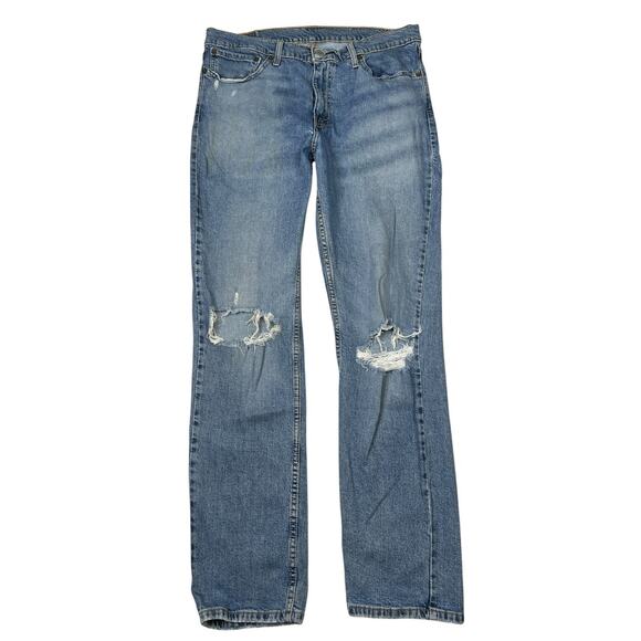 Levi’s 511 Slim Fit Tapered Leg Denim Jeans Ripped Knees Mens 36x32 - Picture 1 of 8